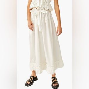 NWT free people favorite part midi skirt in white size large